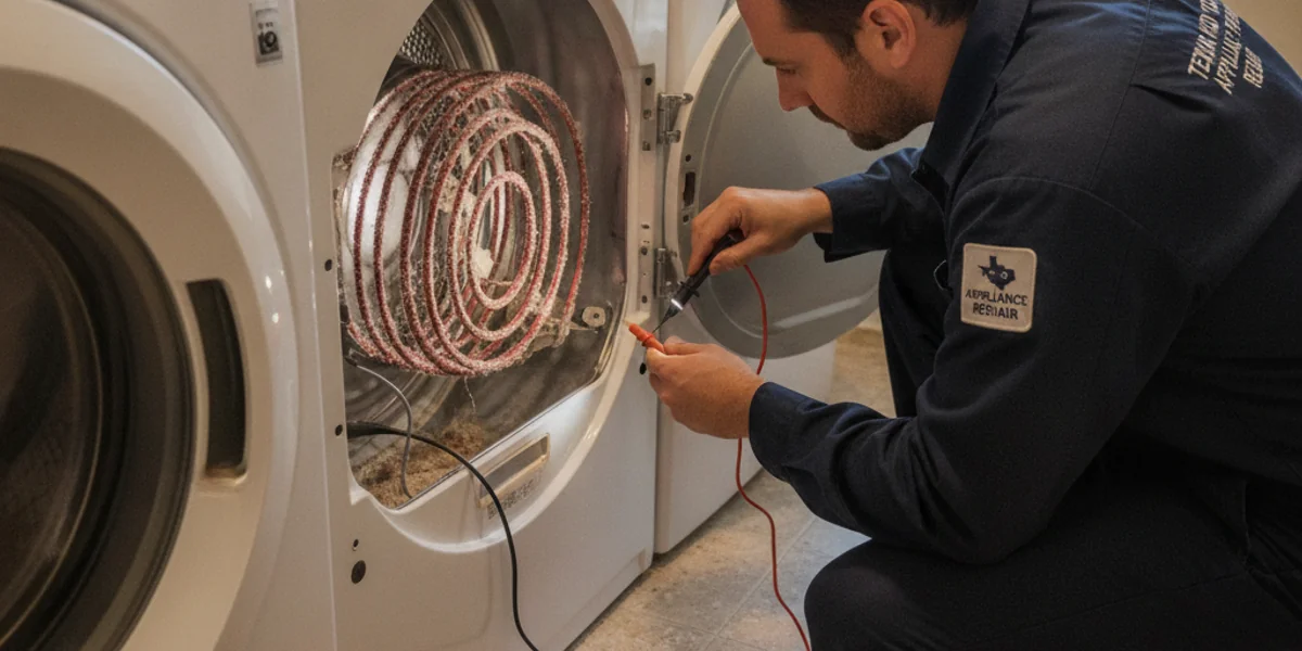 Dryer repair service in an Austin residential home